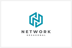 Hexagon Letter N Logo Design Vector Template Product Image 1