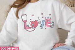 Love PNG, Valentine Nurse Sublimation PNG Product Image 2