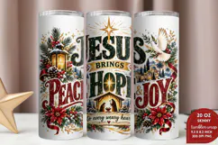 Jesus Brings Peace Hope Joy Tumbler Wrap, Christian Christma Product Image 2