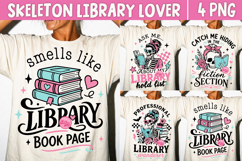 Library Lover Skeleton PNG, Bookworm Humor Reading Club Product Image 1