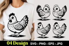 Cute Chicken SVG PNG Product Image 1