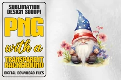 Patriotic Gnome PNG American Flag, American Flag Png, USA Product Image 1