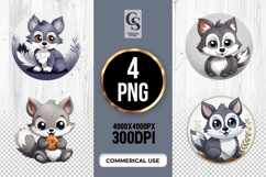 Cute Raccoon Eating Donut Clipart Sublimation PNG Product Image 1
