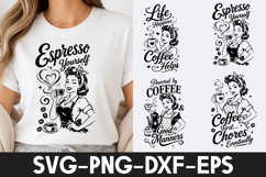 Retro Coffee Lady Vintage Shirt Design SVG Product Image 1