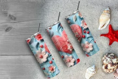 3D Heart Floral Tumbler, 3D 20oz Skinny Tumbler Sublimation Product Image 6