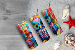 3D Embroidered Flower Owl 20 oz Skinny Tumbler Sublimation Product Image 6