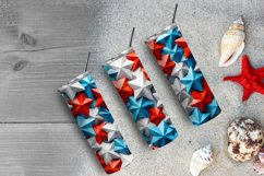 3D Stars Patriotic 20 oz Skinny Tumbler Wrap Sublimation Product Image 6