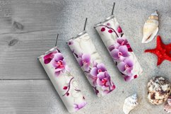 3D Orchid Flowers 20 oz Skinny Tumbler Sublimation Design Product Image 5