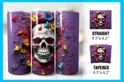 3D Skull Tumbler Wrap Sublimation, 20 oz Skinny Tumbler Product Image 1
