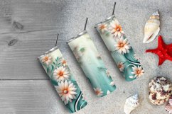 3D Daisies Flowers 20 oz Skinny Tumbler Sublimation Design Product Image 6