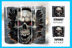 3D Skull I Skinny 20oz Tumbler wrap sublimation Bundle Product Image 4