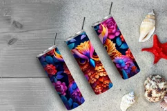 3D Embroidered Owl 20 oz Skinny Tumbler Sublimation Design Product Image 6