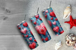 3D Heart Floral Tumbler Wrap, 3D Embroidered Heart Tumbler Product Image 6