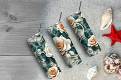 3D Floral Tumbler Wrap, 3D Embroidered Flowers 20 oz Tumbler Product Image 6