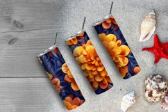 3D Marigold Flowers 20 oz Skinny Tumbler Sublimation Design Product Image 5
