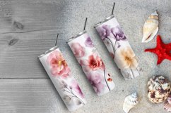 3D White Pink Flowers 20 oz Skinny Tumbler Sublimation Product Image 6