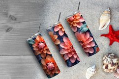 3D Colorful Rainbow Flowers 20 oz Skinny Tumbler Sublimation Product Image 6