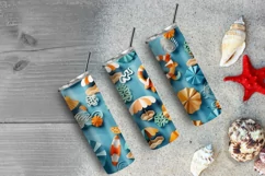 3D Summer Tumbler Wrap, 20oz Skinny Sublimation Designs PNG Product Image 6