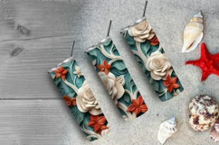 3D Beautiful Roses 20 oz Skinny Tumbler Sublimation Design Product Image 6