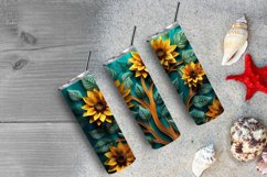 3D Sunflowers 20 oz Skinny Tumbler Sublimation Design Product Image 6