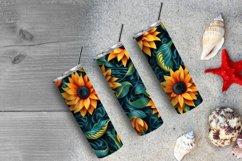 3D Sunflowers 20 oz Skinny Tumbler Sublimation Design Product Image 6
