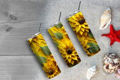 3D Sunflowers 20 oz Skinny Tumbler Sublimation Design Product Image 6