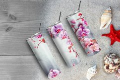 3D Orchid Flowers 20 oz Skinny Tumbler Sublimation Design Product Image 5