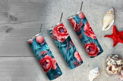 3D Carnations Flowers Tumbler Wrap, 3d Tumbler Wrap Product Image 6