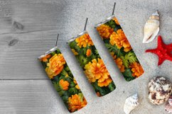 3D Marigold Flowers 20 oz Skinny Tumbler Sublimation Design Product Image 6