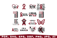 Sickle cell Awareness svg, burgundy Ribbon Svg Product Image 4