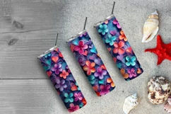 3D Floral Tumbler Wrap, 3D Embroidered Flowers 20 oz Tumbler Product Image 6