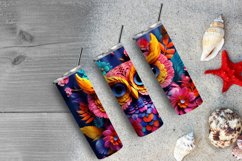 3D Embroidered Flower Owl 20 oz Skinny Tumbler Sublimation Product Image 6
