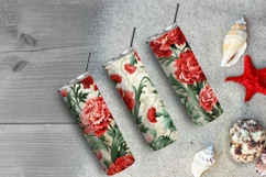 3D Carnations Flowers Tumbler Wrap, 3d Tumbler Wrap Product Image 6