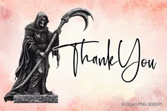 Grim Reaper Sublimation Clipart, Grim Reaper PNG, Watercolor Product Image 3