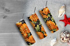 3D Marigold Flowers 20 oz Skinny Tumbler Sublimation Design Product Image 6