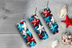 3D Stars Patriotic 20 oz Skinny Tumbler Wrap Sublimation Product Image 6
