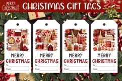 Cartoon Christmas City Gift Tags, Christmas Tags Designs Product Image 1