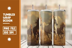 Group Of Running Horse Together Tumbler Wrap Design Product Image 1