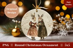 Cartoon Animals Ornament, Vintage Winter Ornament Print Product Image 1