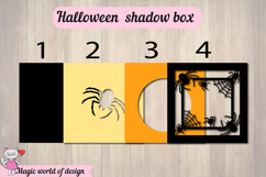 Halloween spider and web Shadow Box SVG, Cricut Silhouette Product Image 2