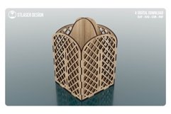 Laser Cut Pencil Holder Svg Files, 3mm Wood Material Product Image 1