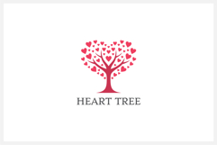 Hearts Tree Logo Design Vector Illustration Product Image 1