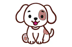 Cute Puppy Outline Embroidery Design Product Image 2