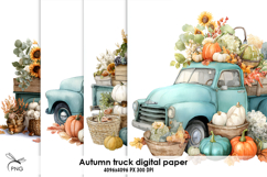 Autumn truck digital paper Product Image 1