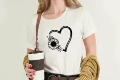 Flower Heart Svg, Sunflower Svg, Heart Svg Product Image 2
