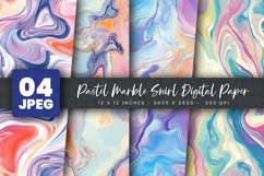 Pastel Marble Swirl Digital Paper Product Image 1