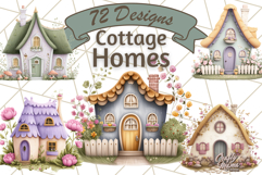 Whimsical Cottagecore Cottage PNG Clipart, Fairy House Png Product Image 1