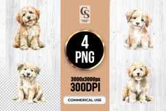 Smiling Puppy Dog Watercolor Clipart Sublimation PNG Product Image 1