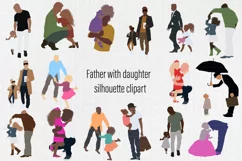 Fathers day clipart, Family clipart, Father daughter, 20 PNG Product Image 1