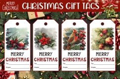 Christmas Baubles Gift Tags, Cardinal Gift Tag Designs Product Image 1